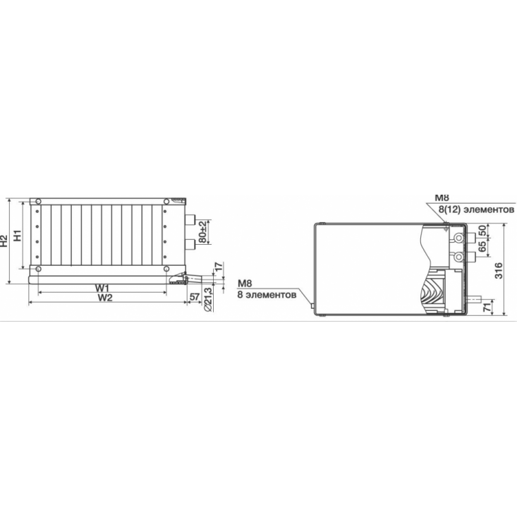 Фреоновый охладитель Shuft WHR-R 1000х500/3
